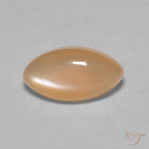 1.62ct Натуральный Перскиково-оранжевый Лунный камень, Маркиза, Полупрозрачный