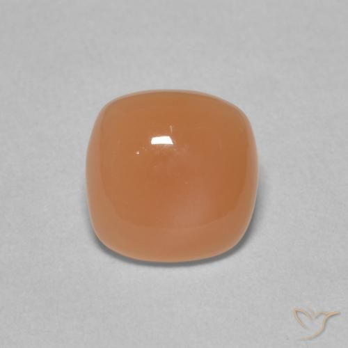 1.65ct Натуральный Светло-оранжевый Лунный камень, Подушка, Полупрозрачный