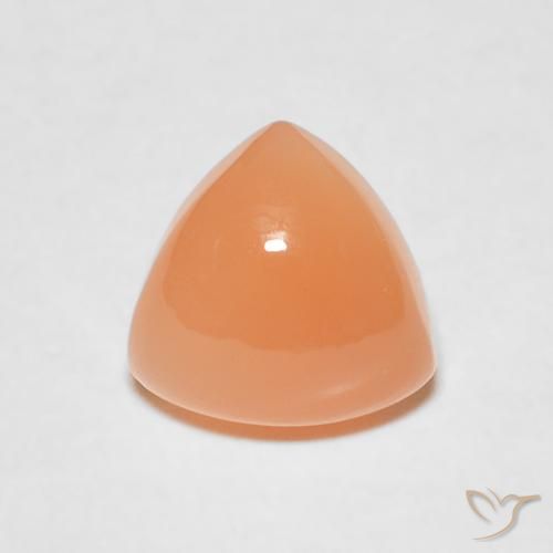 1.77ct Натуральный Перскиково-оранжевый Лунный камень, Триллион, Полупрозрачный