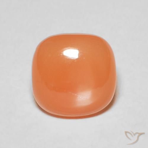 1.80ct Натуральный Перскиково-оранжевый Лунный камень, Подушка, Полупрозрачный