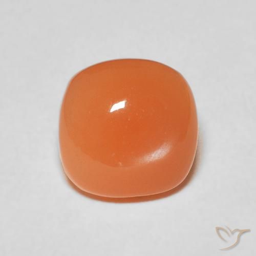 2.15ct Натуральный Красновато-оранжевый Лунный камень, Подушка, Полупрозрачный