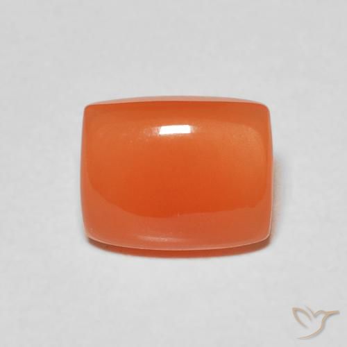 2.12ct Натуральный Красновато-оранжевый Лунный камень, Подушка, Полупрозрачный
