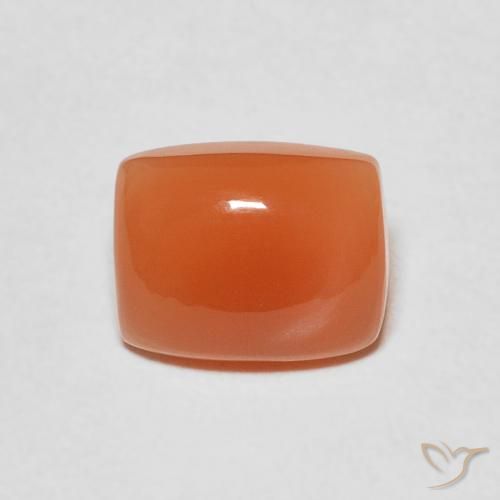 2.18ct Натуральный Темно-оранжевый Лунный камень, Подушка, Полупрозрачный