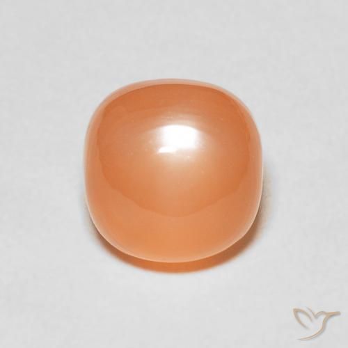 2.42ct Натуральный Светло-красновато-оранжевый Лунный камень, Подушка, Полупрозрачный