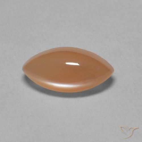 1.32ct Натуральный Светло-оранжевый Лунный камень, Маркиза, Полупрозрачный