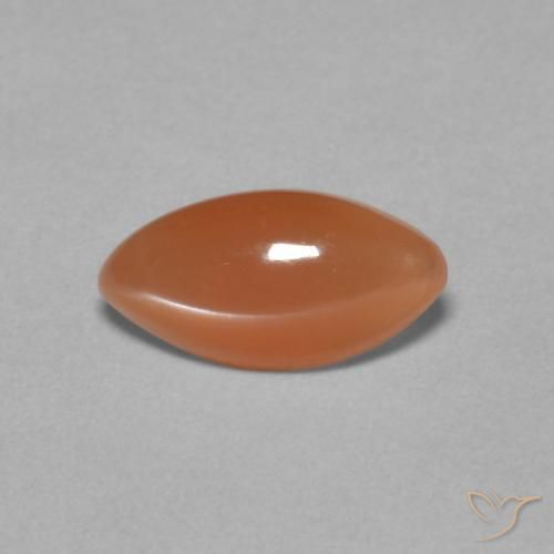 0.85ct Натуральный Темно-оранжевый Лунный камень, Маркиза, Полупрозрачный