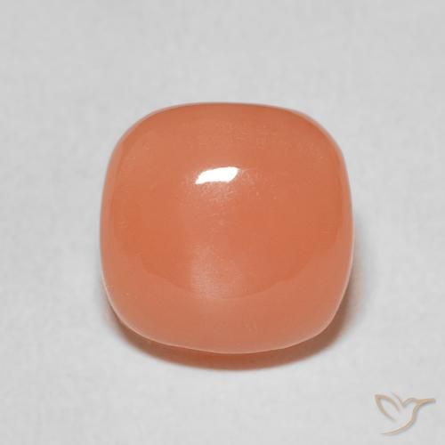 2.32ct Натуральный Канталупа Апельсин Лунный камень, Подушка, Полупрозрачный