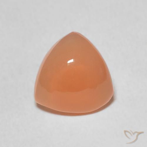 1.41ct Натуральный Перскиково-оранжевый Лунный камень, Триллион, Полупрозрачный