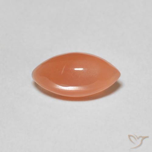 1.12ct Натуральный Перскиково-оранжевый Лунный камень, Маркиза, Полупрозрачный