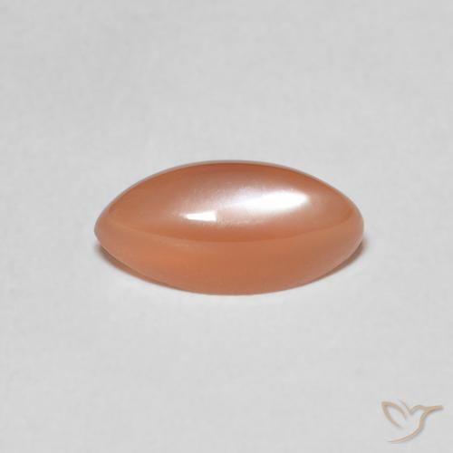 1.27ct Натуральный Перскиково-оранжевый Лунный камень, Маркиза, Полупрозрачный