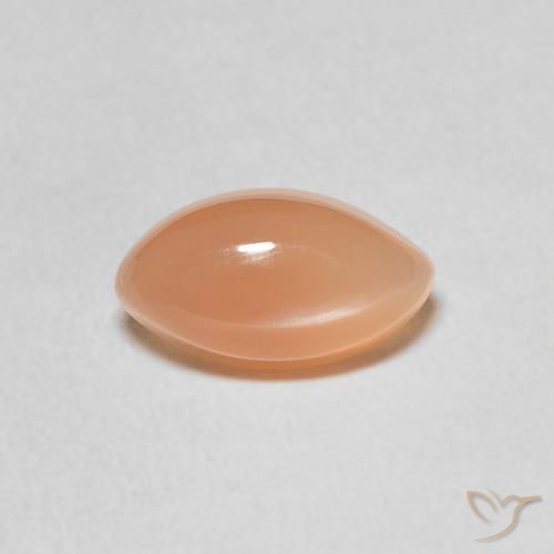 1.44ct Натуральный Перскиково-оранжевый Лунный камень, Маркиза, Полупрозрачный
