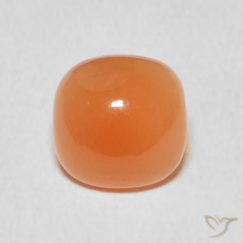1.91ct Натуральный Перскиково-оранжевый Лунный камень, Подушка, Полупрозрачный