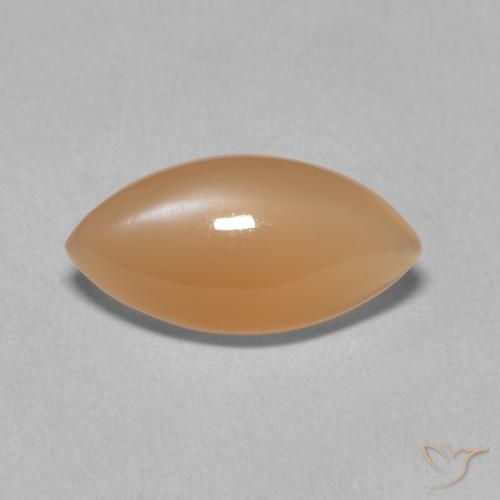2.87ct Натуральный Medium Light-Orange Лунный камень, Маркиза, Полупрозрачный