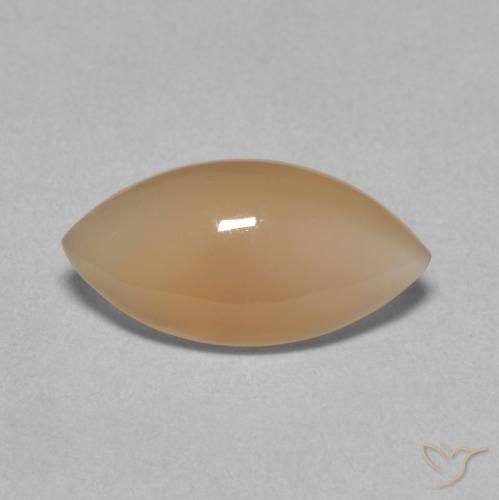 2.34ct Натуральный Светло-оранжевый Лунный камень, Маркиза, Полупрозрачный