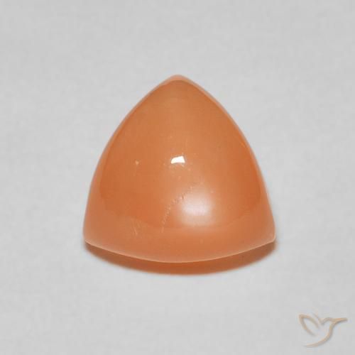 1.89ct Натуральный Светло-красновато-оранжевый Лунный камень, Триллион, Полупрозрачный