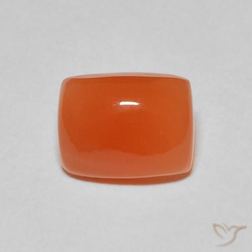 2.35ct Натуральный Темно-красновато-оранжевый Лунный камень, Подушка, Полупрозрачный