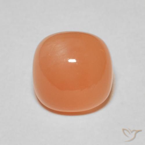 2.38ct Натуральный Светло-красновато-оранжевый Лунный камень, Подушка, Полупрозрачный