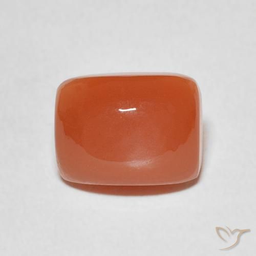 2.61ct Натуральный Красновато-оранжевый Лунный камень, Подушка, Полупрозрачный