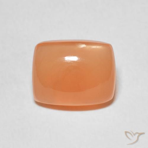 2.44ct Натуральный Теплый абрикосовый апельсин Лунный камень, Подушка, Полупрозрачный