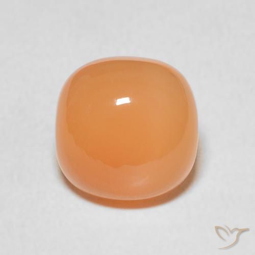 2.16ct Натуральный Теплый абрикосовый апельсин Лунный камень, Подушка, Полупрозрачный