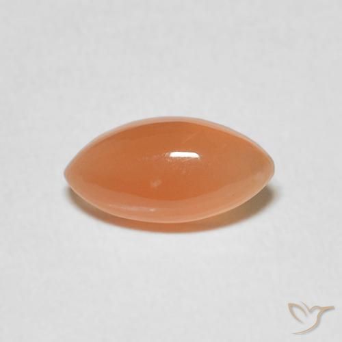 1.12ct Натуральный Светло-красновато-оранжевый Лунный камень, Маркиза, Полупрозрачный