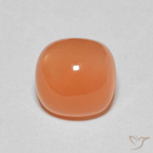 2.52ct Натуральный Светло-оранжевый Лунный камень, Подушка, Полупрозрачный