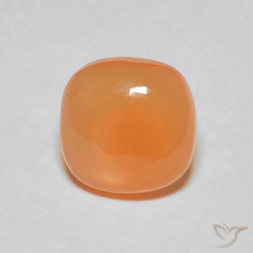 2.07ct Натуральный Теплый абрикосовый апельсин Лунный камень, Подушка, Полупрозрачный
