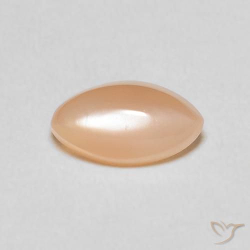 1.35ct Натуральный Перскиково-оранжевый Лунный камень, Маркиза, Полупрозрачный