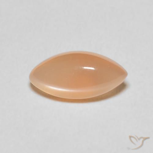 1.16ct Натуральный Перскиково-оранжевый Лунный камень, Маркиза, Полупрозрачный