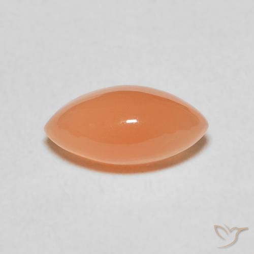 1.42ct Натуральный Светло-красновато-оранжевый Лунный камень, Маркиза, Полупрозрачный