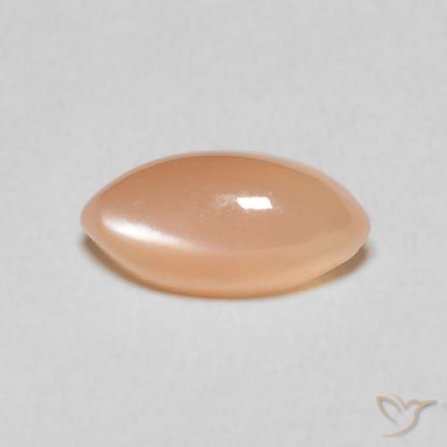 1.35ct Натуральный Medium Light-Orange Лунный камень, Маркиза, Полупрозрачный