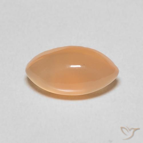 1.35ct Натуральный Перскиково-оранжевый Лунный камень, Маркиза, Полупрозрачный