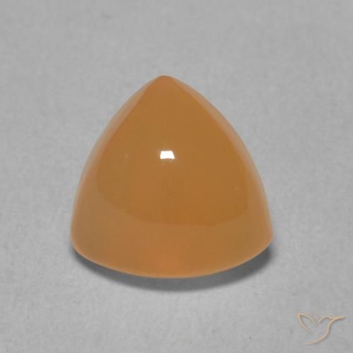 1.82ct Натуральный Перскиково-оранжевый Лунный камень, Триллион, Полупрозрачный