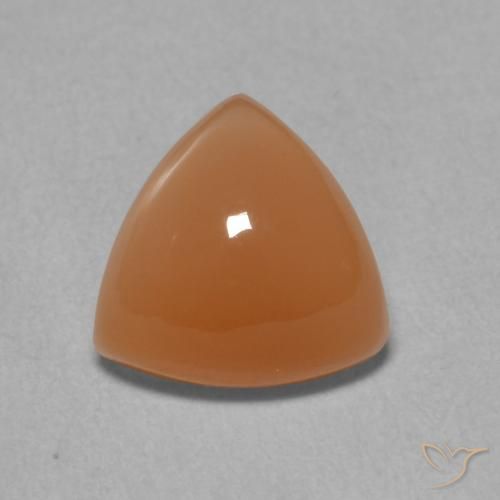 1.91ct Натуральный Теплый абрикосовый апельсин Лунный камень, Триллион, Полупрозрачный