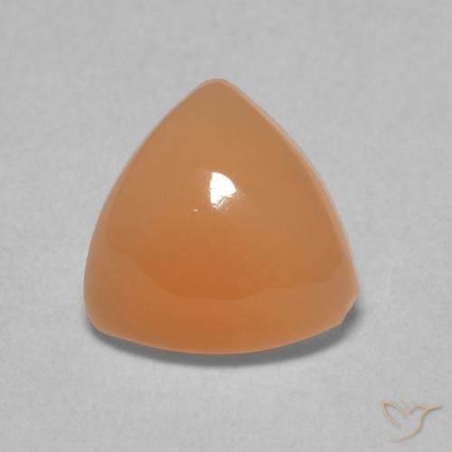 1.67ct Натуральный Светло-красновато-оранжевый Лунный камень, Триллион, Полупрозрачный