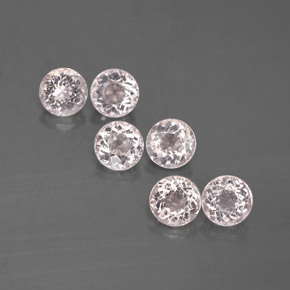 Натуральный розовый морганит  карата огранка круг, VVS-VS