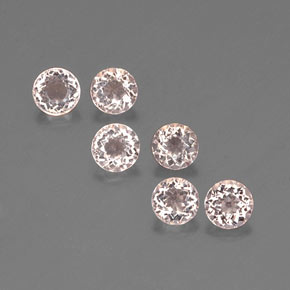 Натуральный розовый морганит  карата огранка круг, VVS-VS