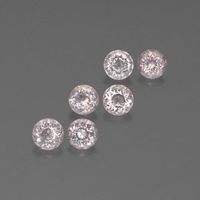  карата, натуральный Светло-розовый Морганит, Огранка Круг, VVS-VS