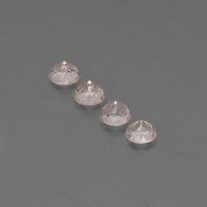  карата, натуральный Светло-розовый Морганит, Огранка Круг, VVS-VS