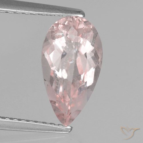 1.69ct Натуральный Фламинго Розовый Морганит, Форма груши, VS-SI