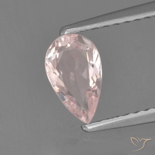 0.55ct Натуральный Светло-розовый Морганит, Форма груши, VVS-VS