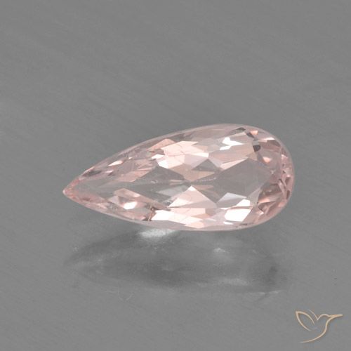 0.77ct Натуральный Светло-розовый Морганит, Форма груши, VVS-VS