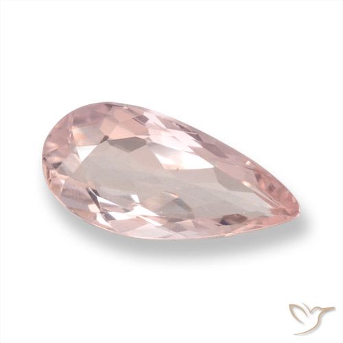 1.01ct Натуральный Средний розовый Морганит, Форма груши, VVS-VS