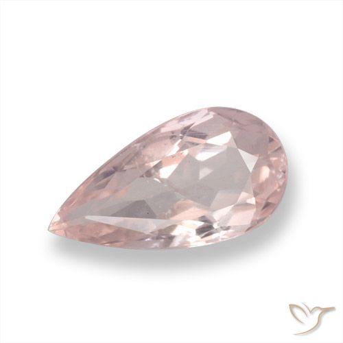 0.94ct Натуральный Фламинго Розовый Морганит, Форма груши, Чистота VS