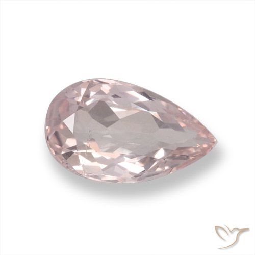0.92ct Натуральный Кораллово-розовый тон Морганит, Форма груши, VVS-VS