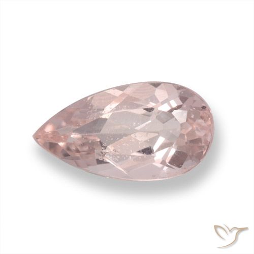 0.93ct Натуральный Фламинго Розовый Морганит, Форма груши, Чистота VS