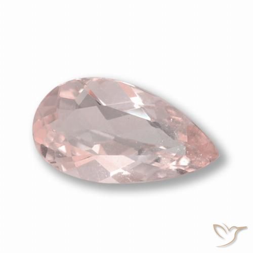 1.03ct Натуральный Средний розовый Морганит, Форма груши, Чистота VS
