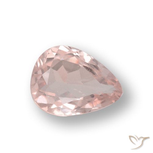 0.65ct Натуральный Фламинго Розовый Морганит, Форма груши, VVS-VS