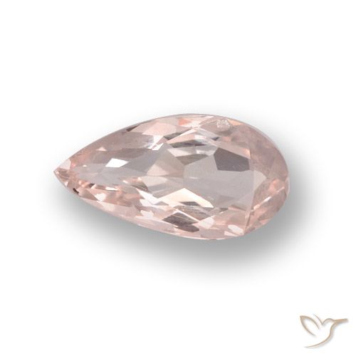 0.69ct Натуральный Средний розовый Морганит, Форма груши, VVS-VS