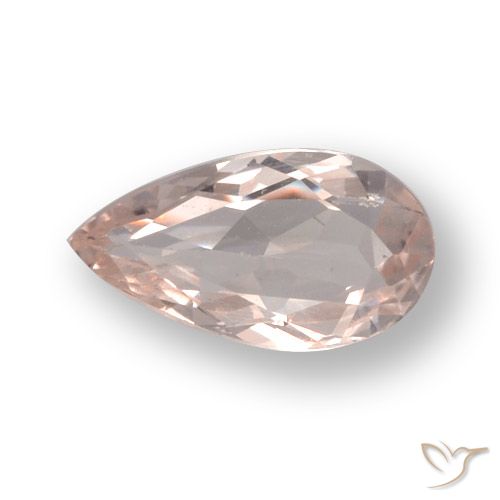 0.57ct Натуральный Фламинго Розовый Морганит, Форма груши, VVS-VS